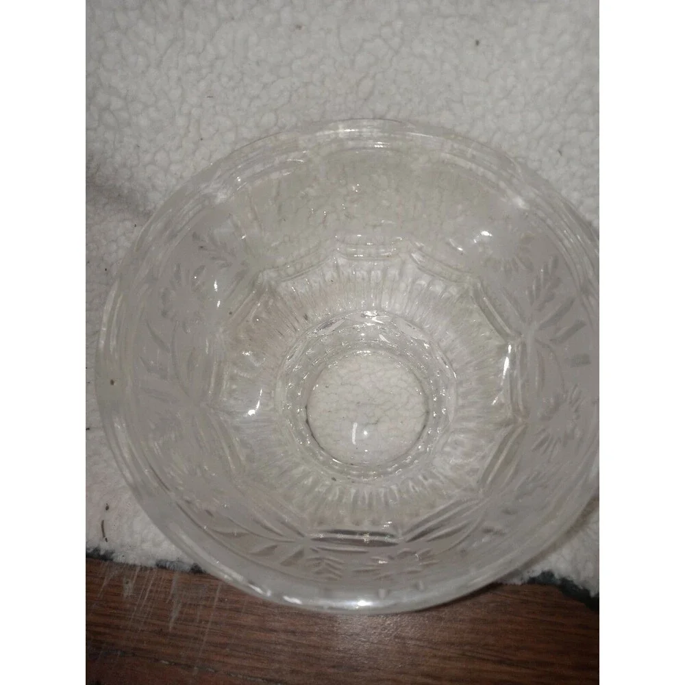 Vintage Floral Glass Bowl Trinket Candy Dish Cottagecore Elegant Grannycore